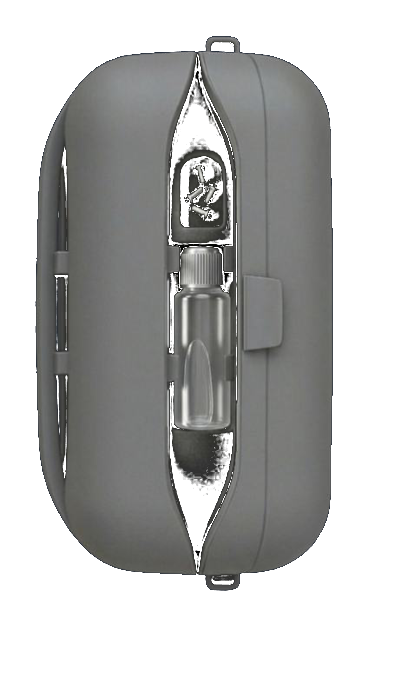 Closed portable eyewear maintenance kit, capsule shaped