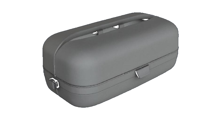 Open portable eyewear maintenance kit showing internal compartments
